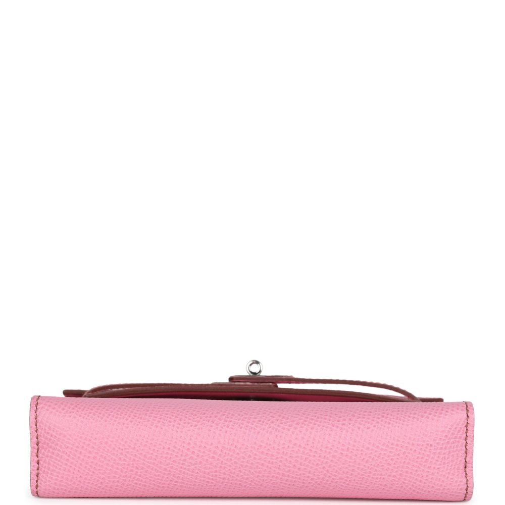 Pre-owned Hermes Micro Kelly 15 Bubblegum Epsom Palladium Hardware - Image 6