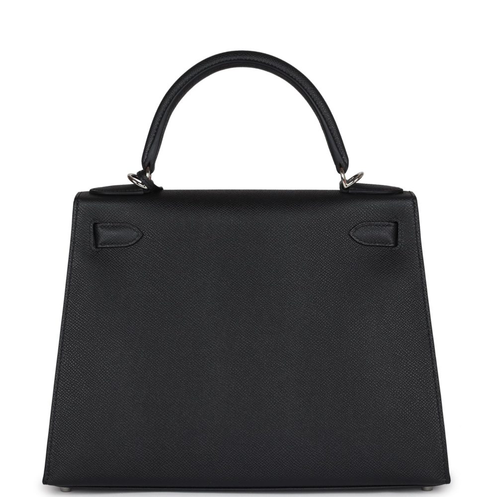 Hermes Kelly Sellier 28 Black Epsom Palladium Hardware - Image 5