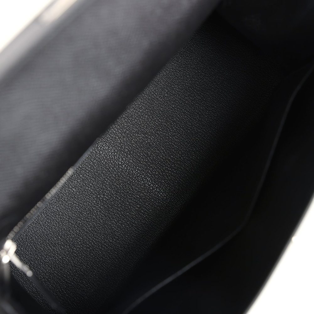 Hermes Kelly Sellier 28 Black Epsom Palladium Hardware - Image 8