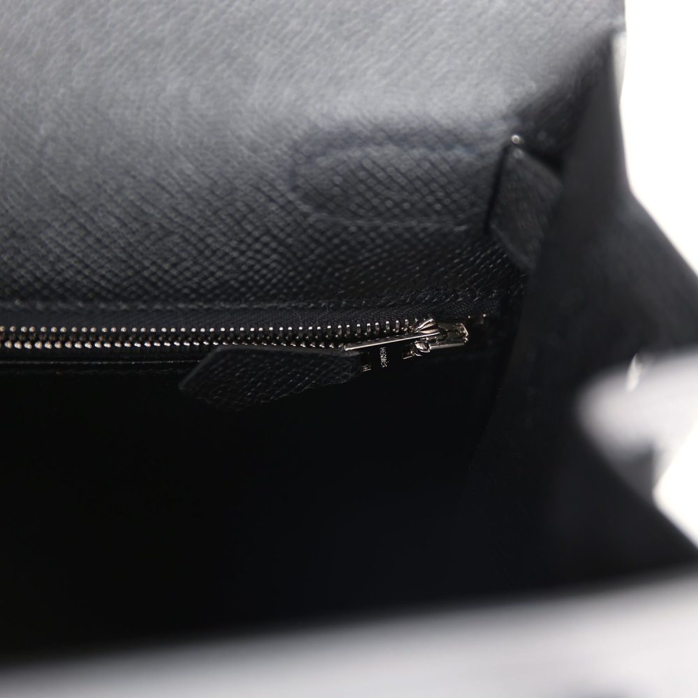 Hermes Kelly Sellier 28 Black Epsom Palladium Hardware - Image 9