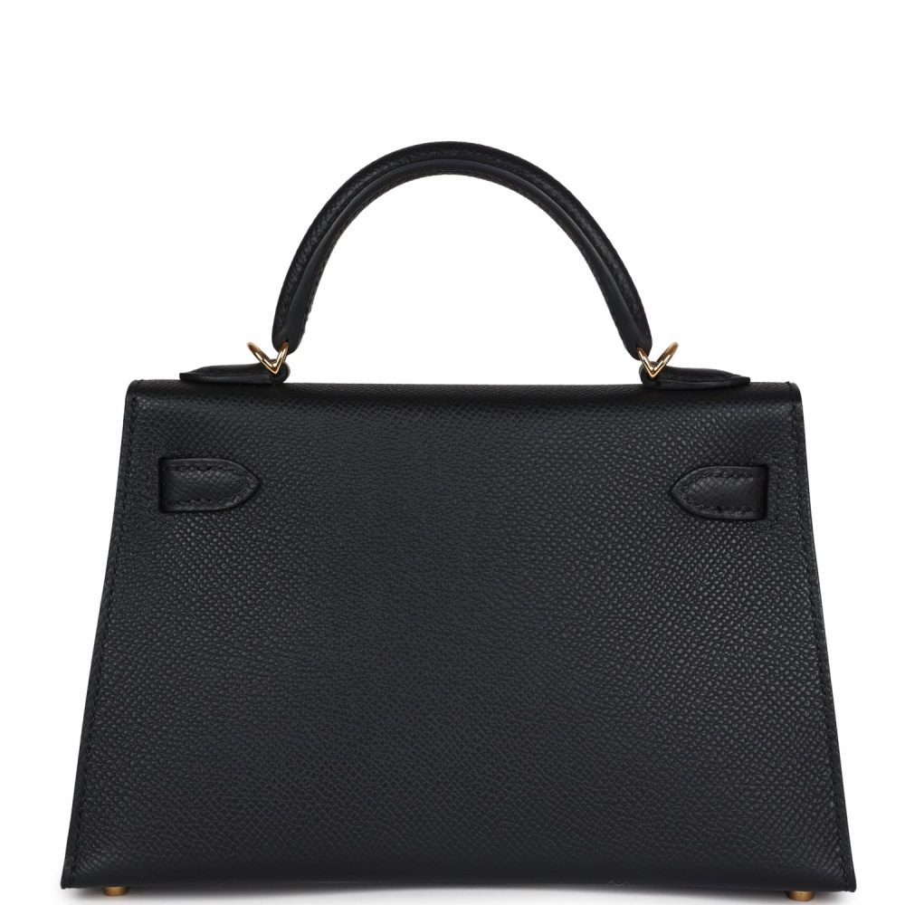 Hermes Kelly Sellier 20 Black Epsom Gold Hardware - Image 4