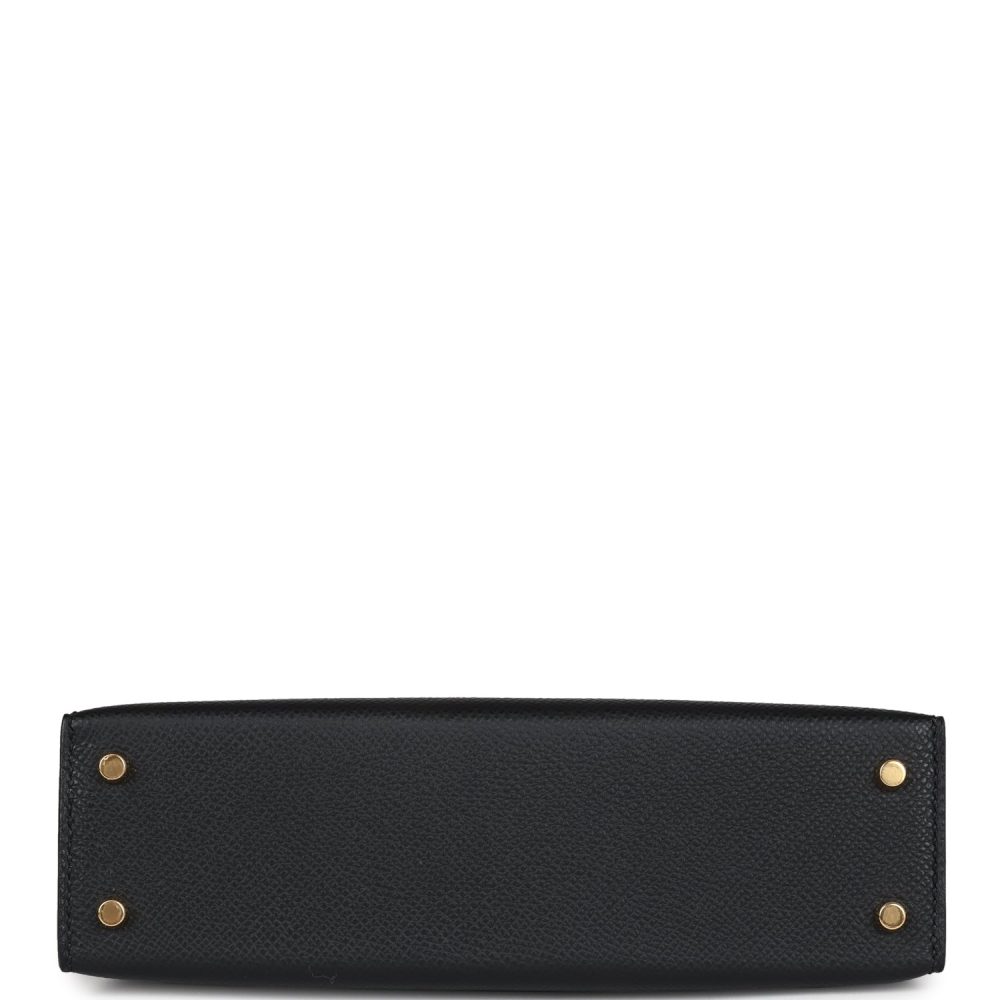 Hermes Kelly Sellier 20 Black Epsom Gold Hardware - Image 6