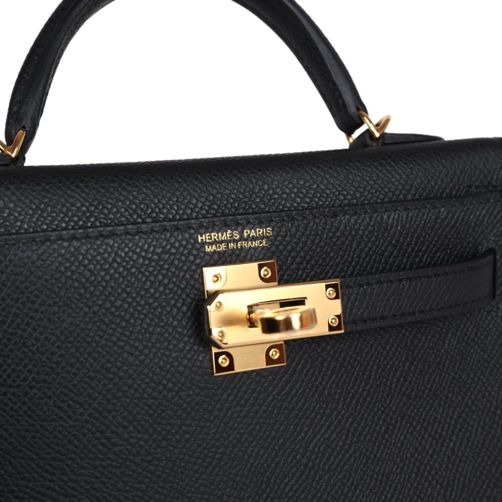 Hermes Kelly Sellier 20 Black Epsom Gold Hardware - Image 7