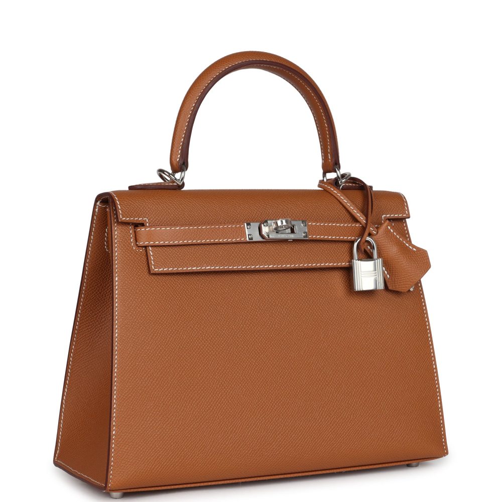 Hermes Kelly Sellier 25 Gold Epsom Palladium Hardware - Image 2