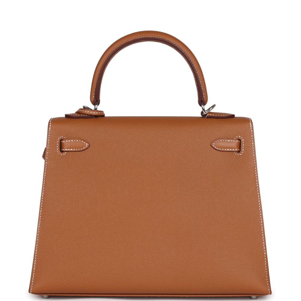 Hermes Kelly Sellier 25 Gold Epsom Palladium Hardware - Image 5