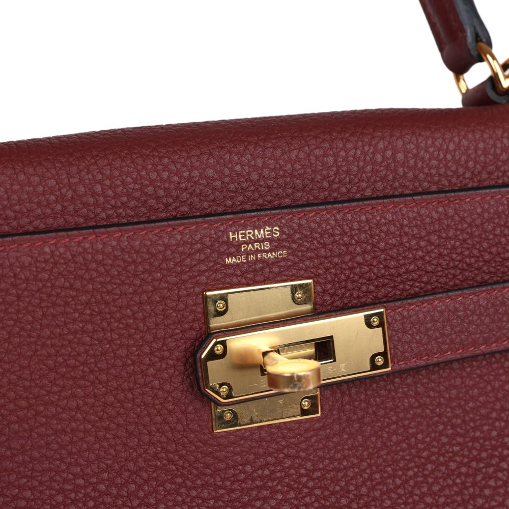 Hermes Kelly Retourne 28 Rouge H Togo Gold Hardware - Image 7