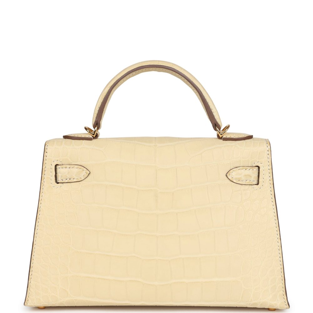 Hermes Kelly Sellier 20 Vanille Matte Alligator Gold Hardware - Image 4