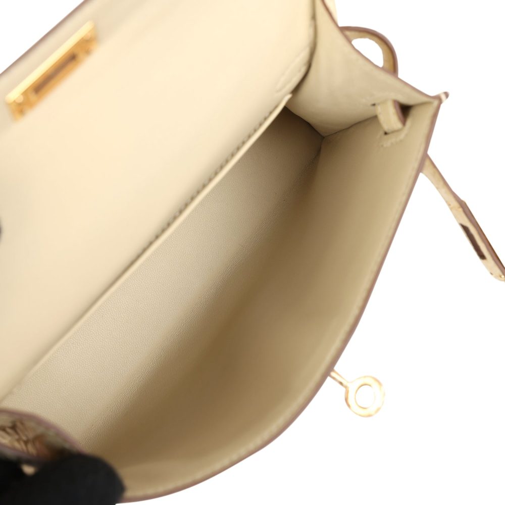 Hermes Kelly Sellier 20 Vanille Matte Alligator Gold Hardware - Image 8