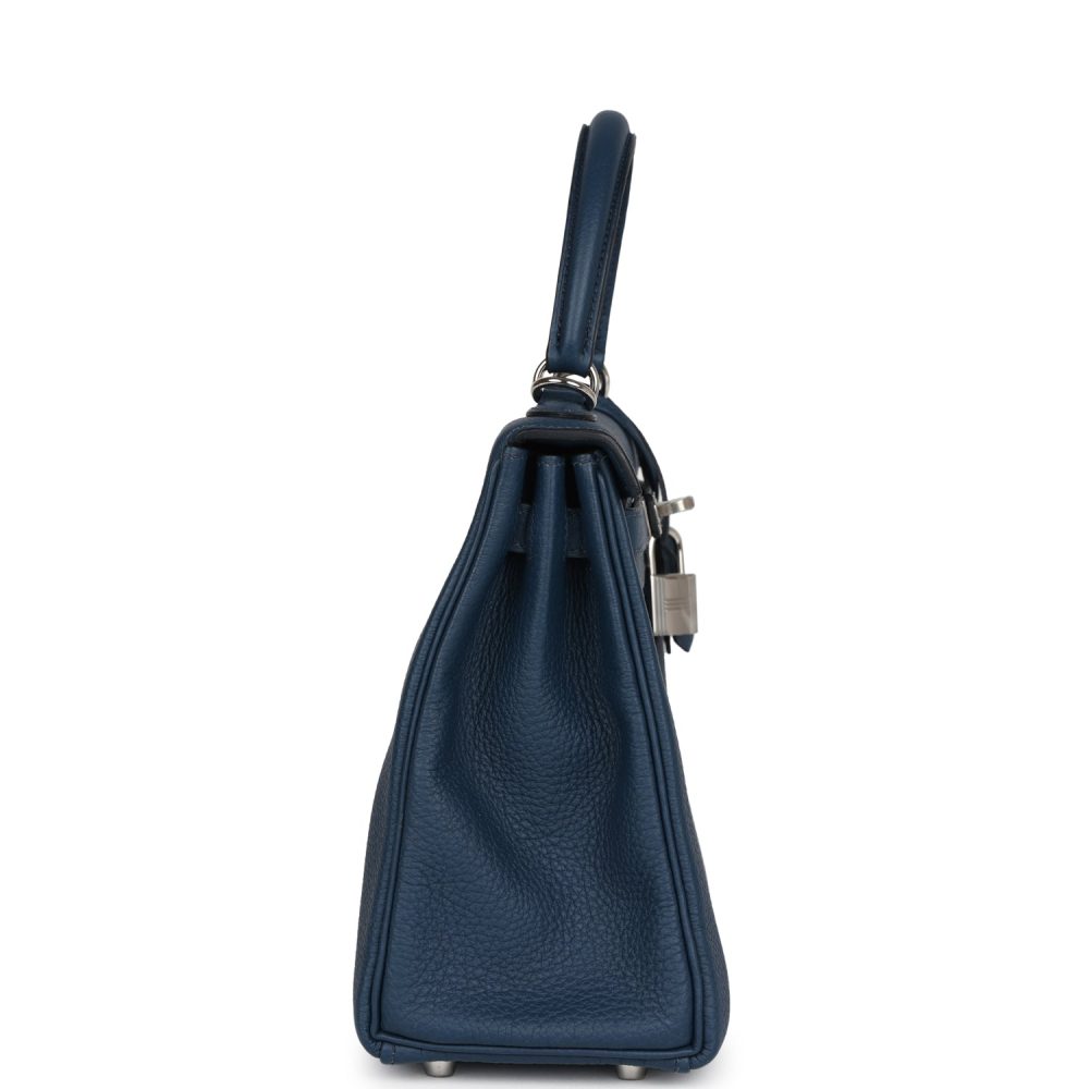 Hermes Kelly Retourne 25 Bleu De Prusse Togo Palladium Hardware - Image 3