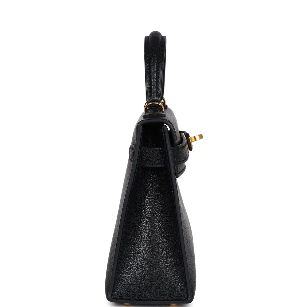 Hermes Kelly Sellier 20 Black Chevre Mysore Gold Hardware - Image 3