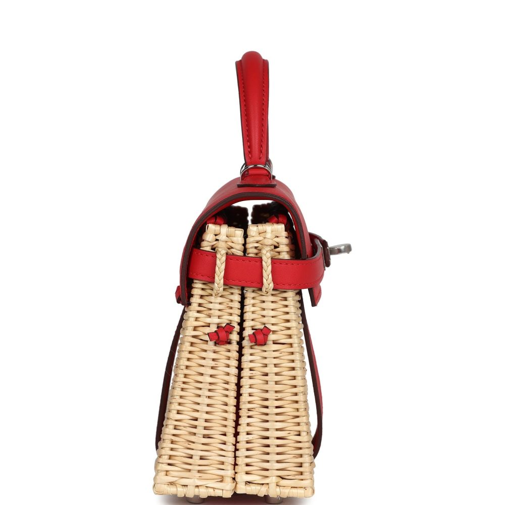Hermes Mini Picnic Kelly 20 Rouge De Coeur Swift Palladium Hardware - Image 3