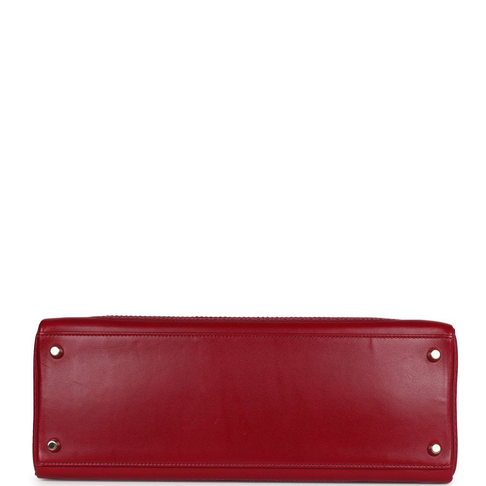 Pre-owned Hermes Ghillies Kelly Retourne 35 Rubis Tadelakt Permabrass Hardware - Image 6