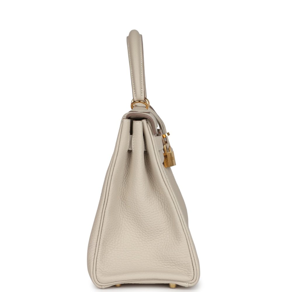 Pre-owned Hermes Kelly Retourne 28 Craie Togo Gold Hardware - Image 3