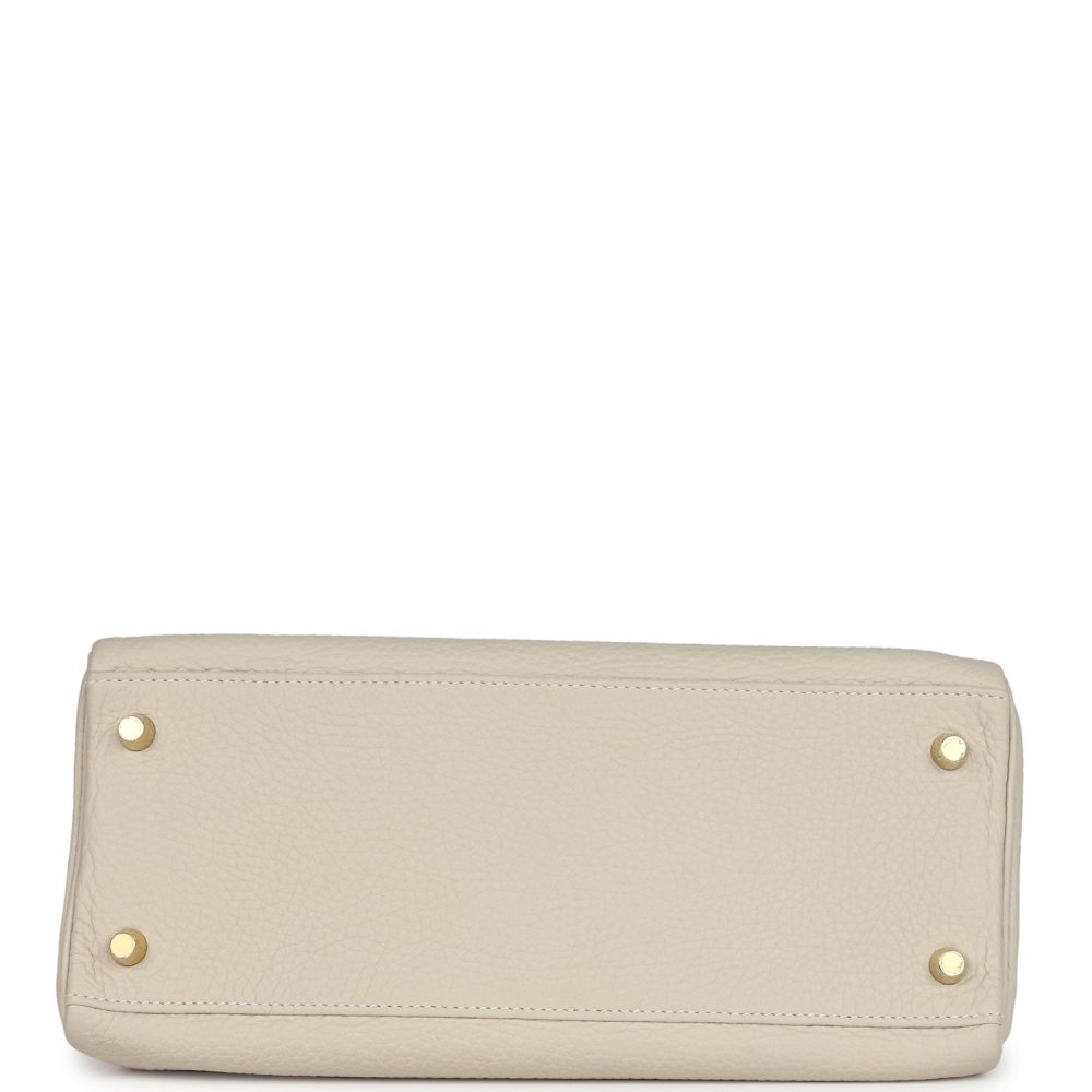 Pre-owned Hermes Kelly Retourne 28 Craie Togo Gold Hardware - Image 6