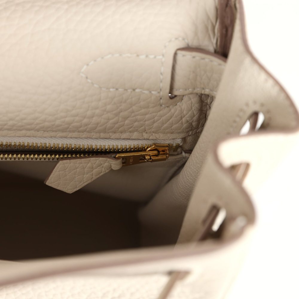 Pre-owned Hermes Kelly Retourne 28 Craie Togo Gold Hardware - Image 9