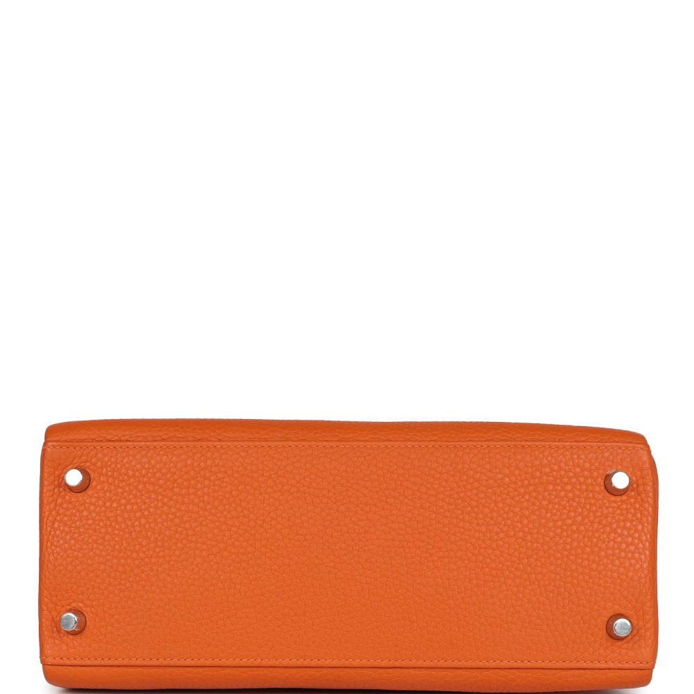 Pre-owned Hermes Special Order (HSS) Kelly Retourne 28 Orange Togo Palladium Hardware - Image 6