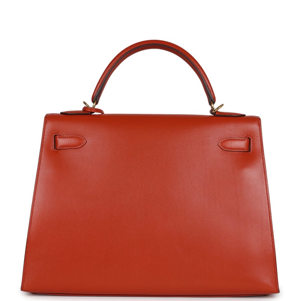 Pre-owned Hermes Kelly Sellier 32 Terre Battue Tadelakt Gold Hardware - Image 4