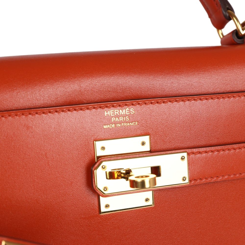 Pre-owned Hermes Kelly Sellier 32 Terre Battue Tadelakt Gold Hardware - Image 7