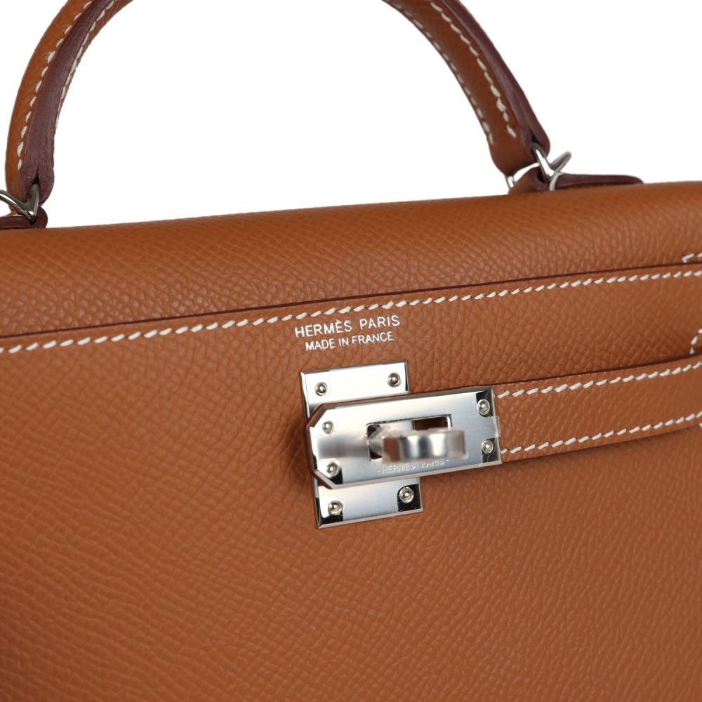 Hermes Kelly Sellier 20 Gold Epsom Palladium Hardware - Image 7