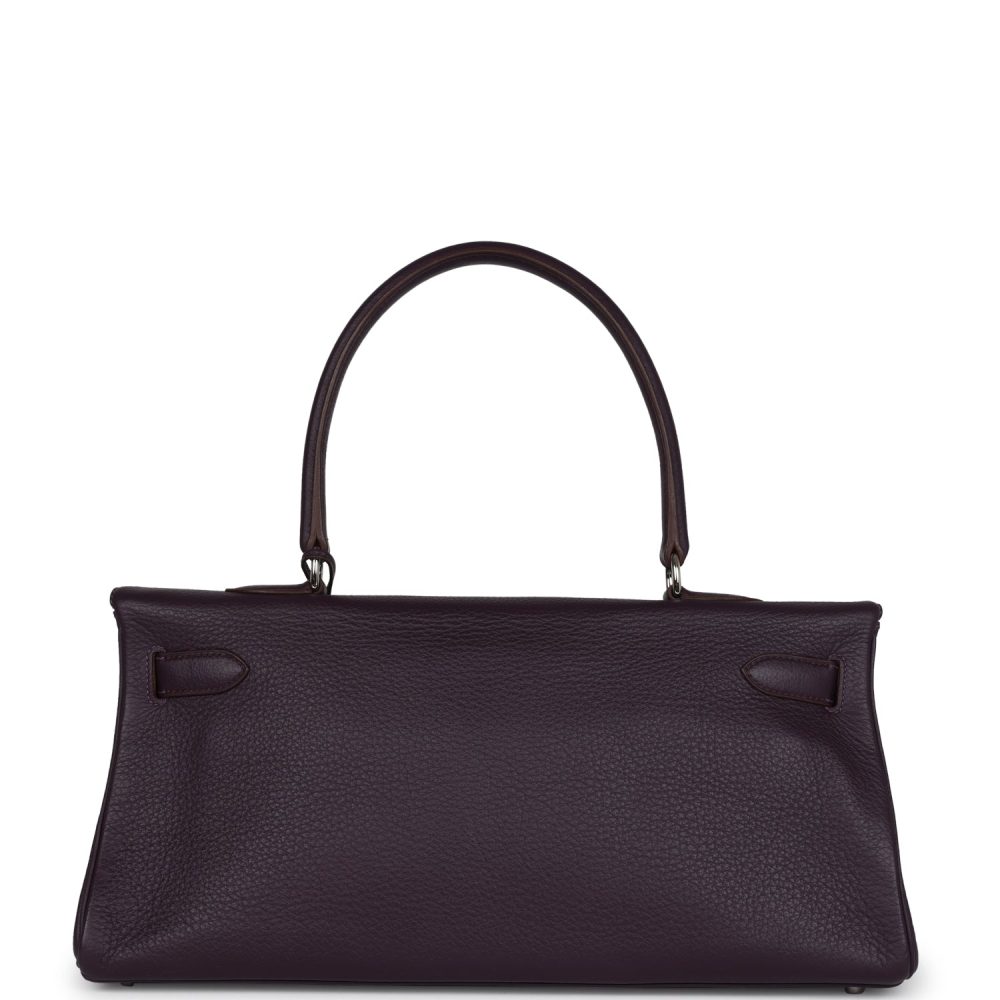 Pre-owned Hermes Fringe Shoulder Kelly 42 JPG Raisin Clemence Palladium Hardware - Image 4