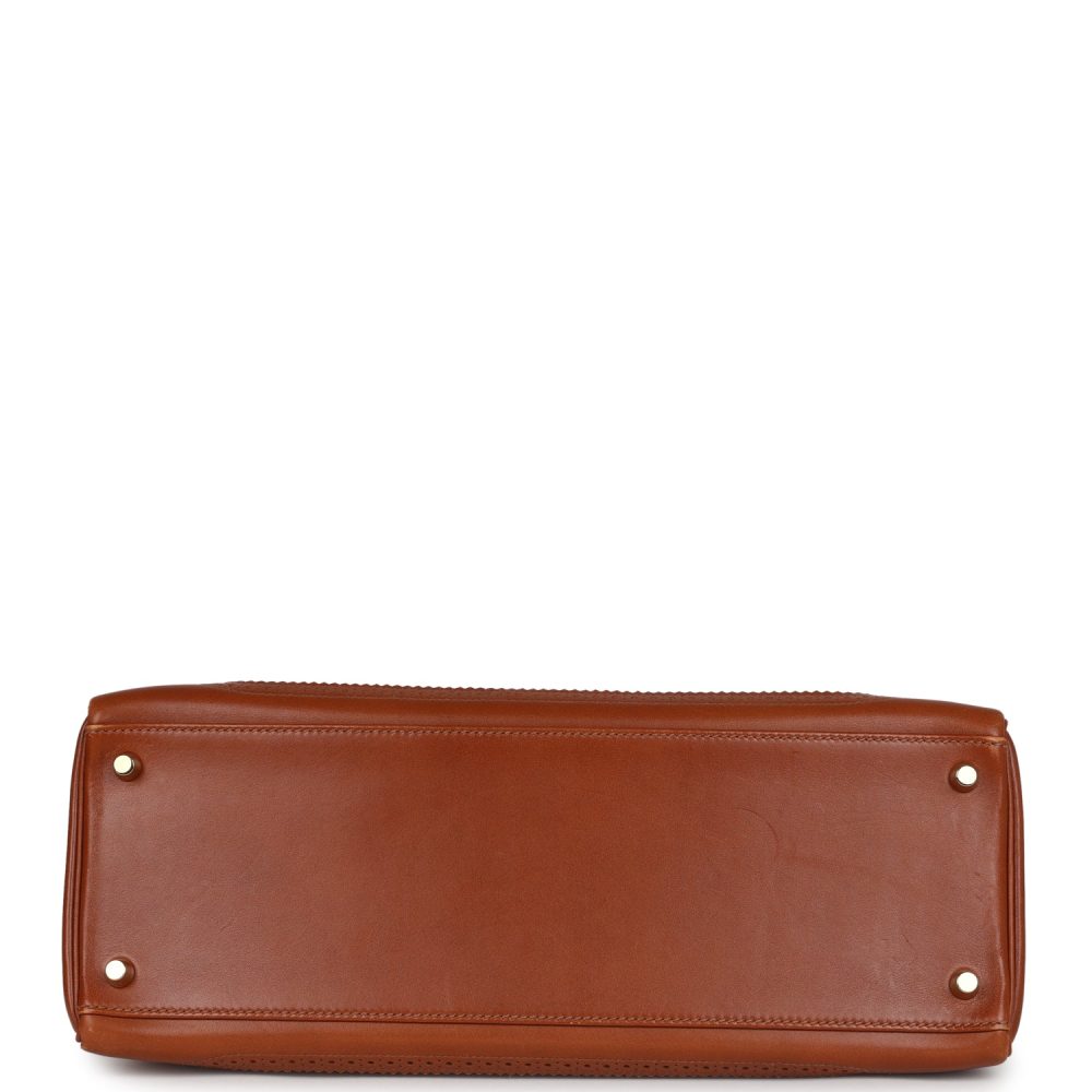 Pre-owned Hermes Ghillies Kelly Retourne 35 Fauve Tadelakt Permabrass Hardware - Image 6