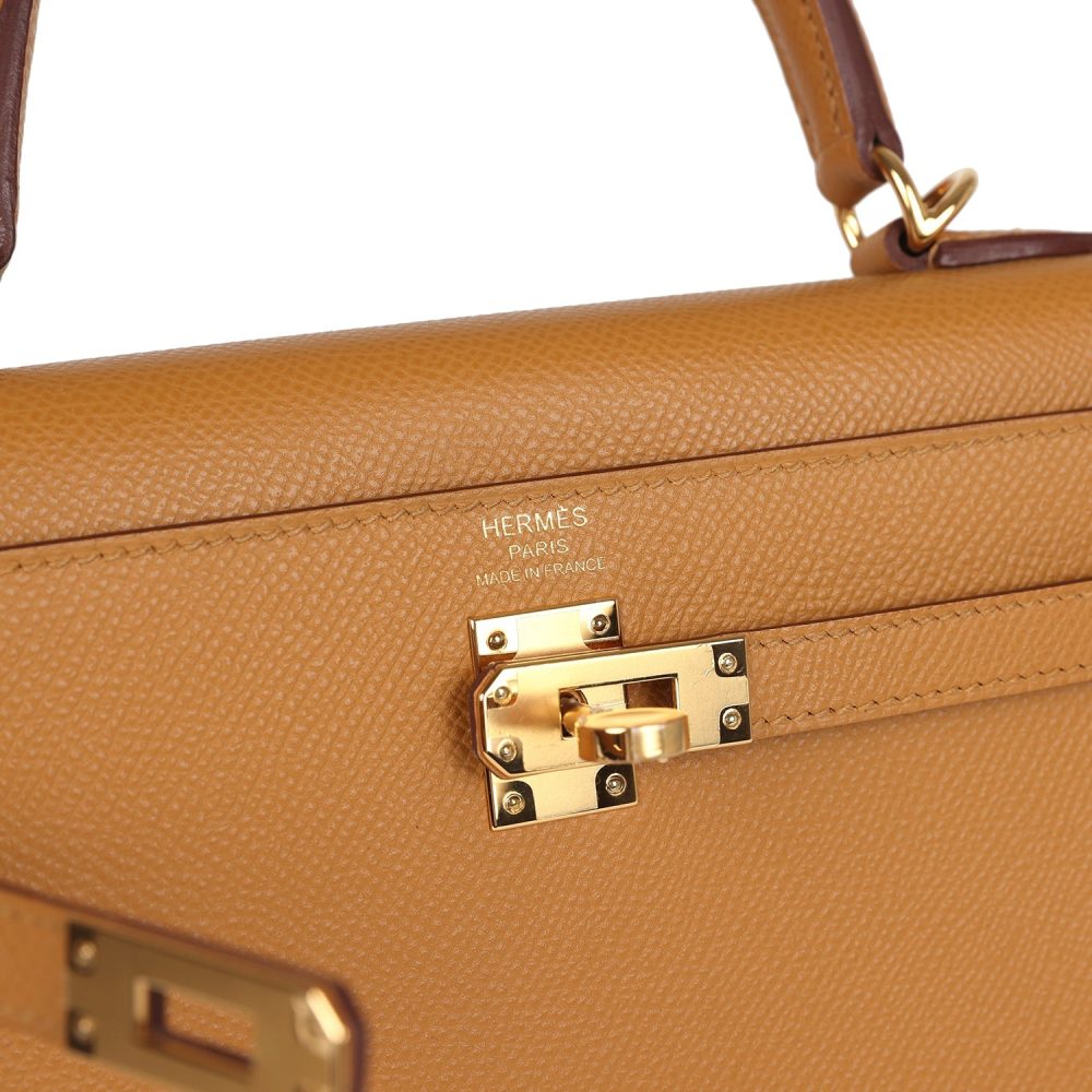 Hermes Kelly Sellier 25 Sesame Epsom Gold Hardware - Image 7