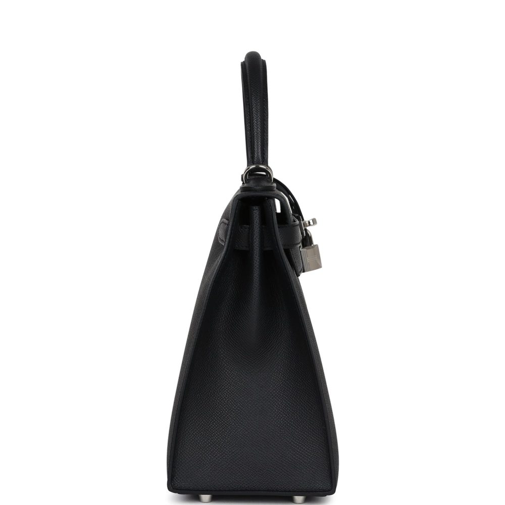 Hermes Kelly Sellier 28 Black Epsom Palladium Hardware - Image 4