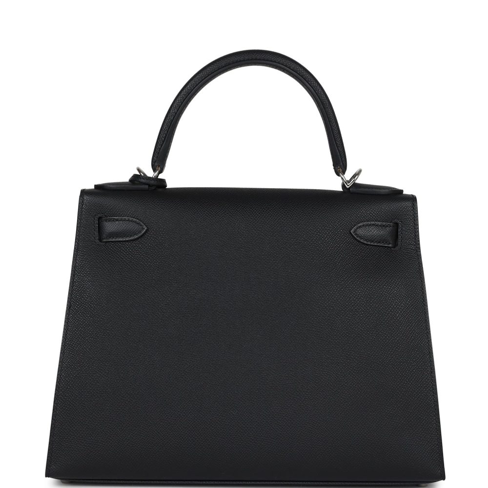 Hermes Kelly Sellier 28 Black Epsom Palladium Hardware - Image 5