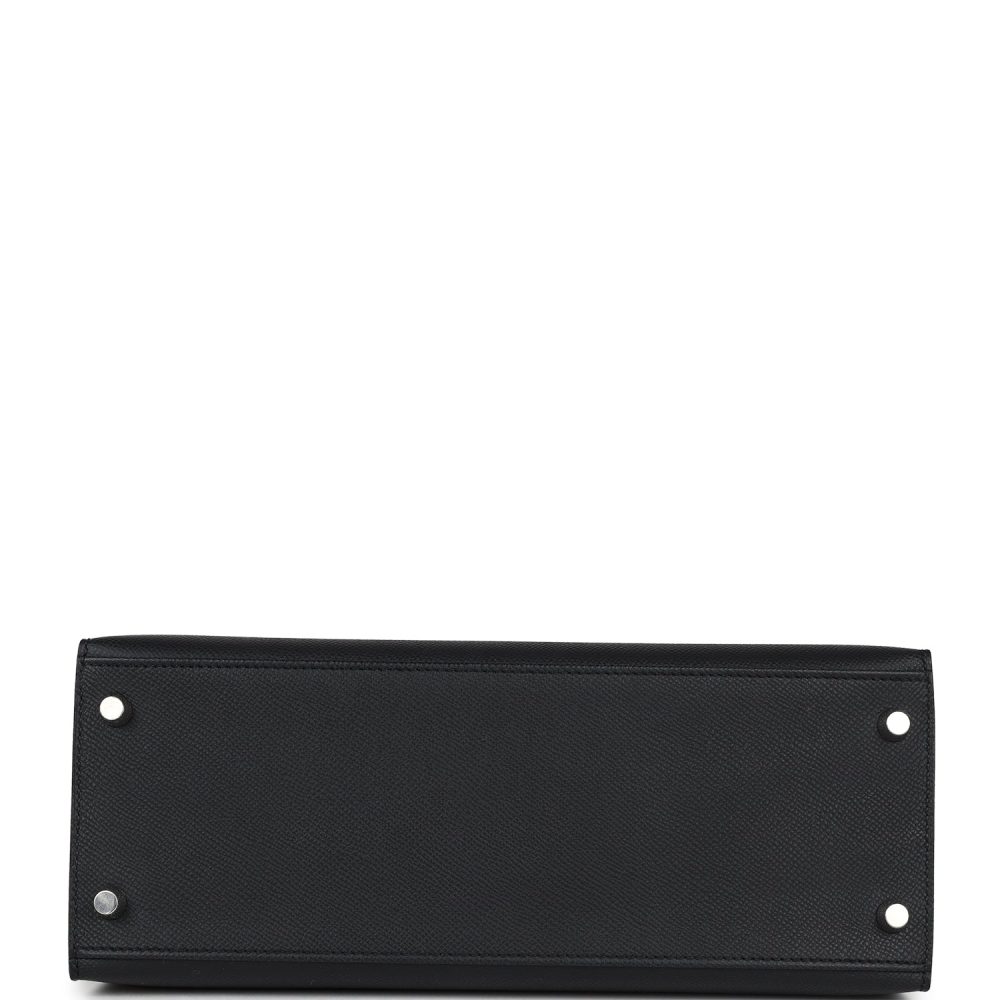 Hermes Kelly Sellier 28 Black Epsom Palladium Hardware - Image 6