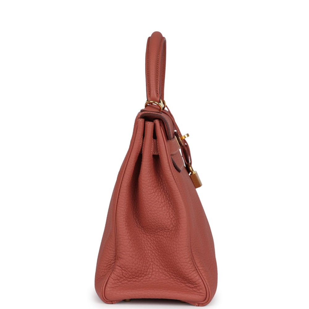 Pre-owned Hermes Kelly Retourne 32 Rosy Togo Gold Hardware - Image 3