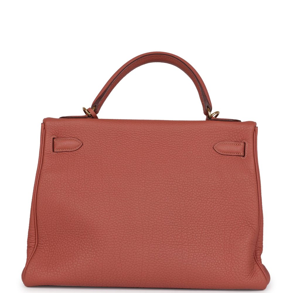 Pre-owned Hermes Kelly Retourne 32 Rosy Togo Gold Hardware - Image 4