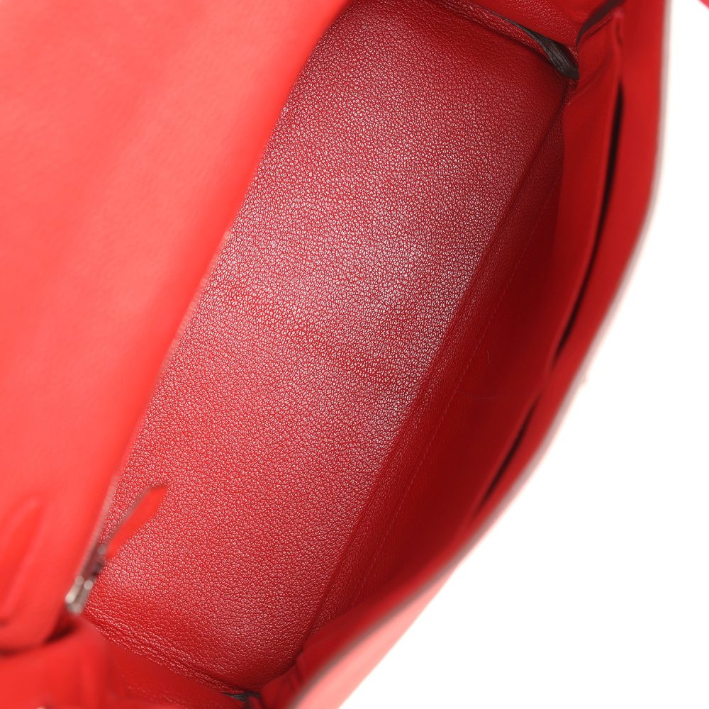 Pre-owned Hermes Kelly Retourne 32 Geranium Togo Palladium Hardware - Image 7