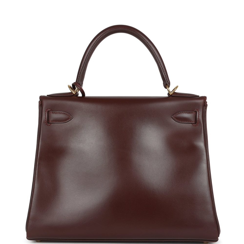 Vintage Hermes Kelly Retourne 28 Noisette Box Gold Hardware - Image 4