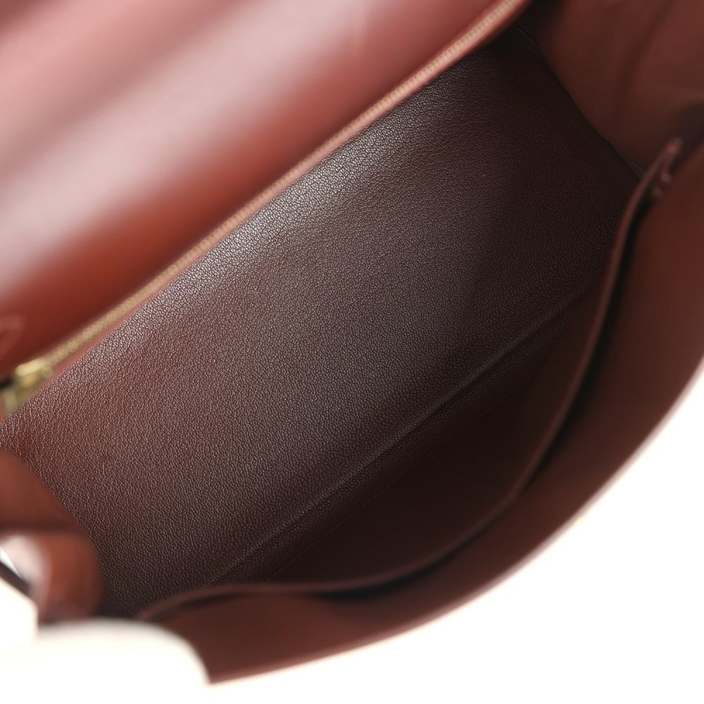 Vintage Hermes Kelly Retourne 28 Noisette Box Gold Hardware - Image 8