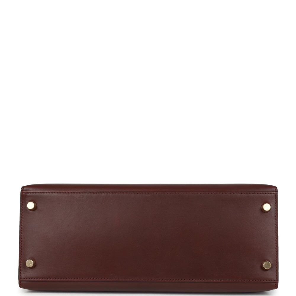 Vintage Hermes Kelly Sellier 28 Noisette Box Gold Hardware - Image 6