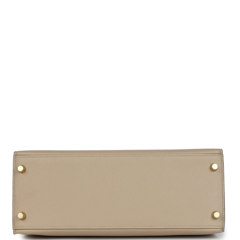 Hermes Special Order (HSS) Kelly Sellier 28 Malachite and Trench Epsom Permabrass Hardware - Image 6