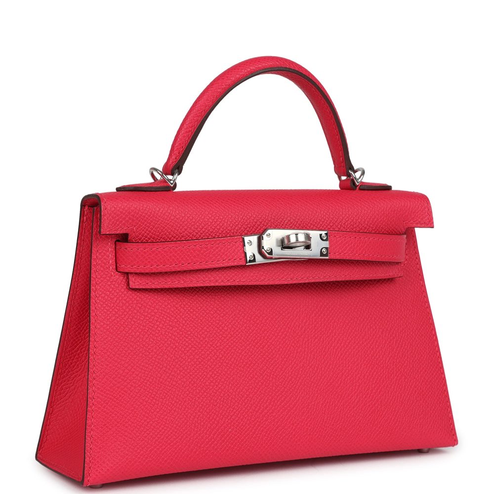 Hermes Kelly Sellier 20 Rose Extreme Epsom Palladium Hardware - Image 2