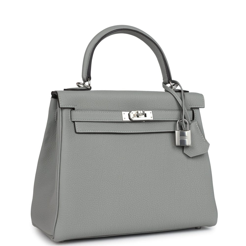 Hermes Kelly Retourne 25 Gris Mouette Togo Palladium Hardware - Image 2
