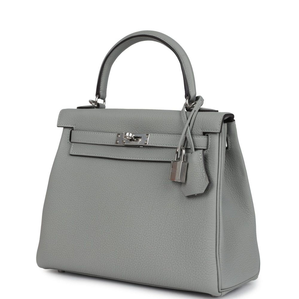 Hermes Kelly Retourne 25 Gris Mouette Togo Palladium Hardware - Image 5