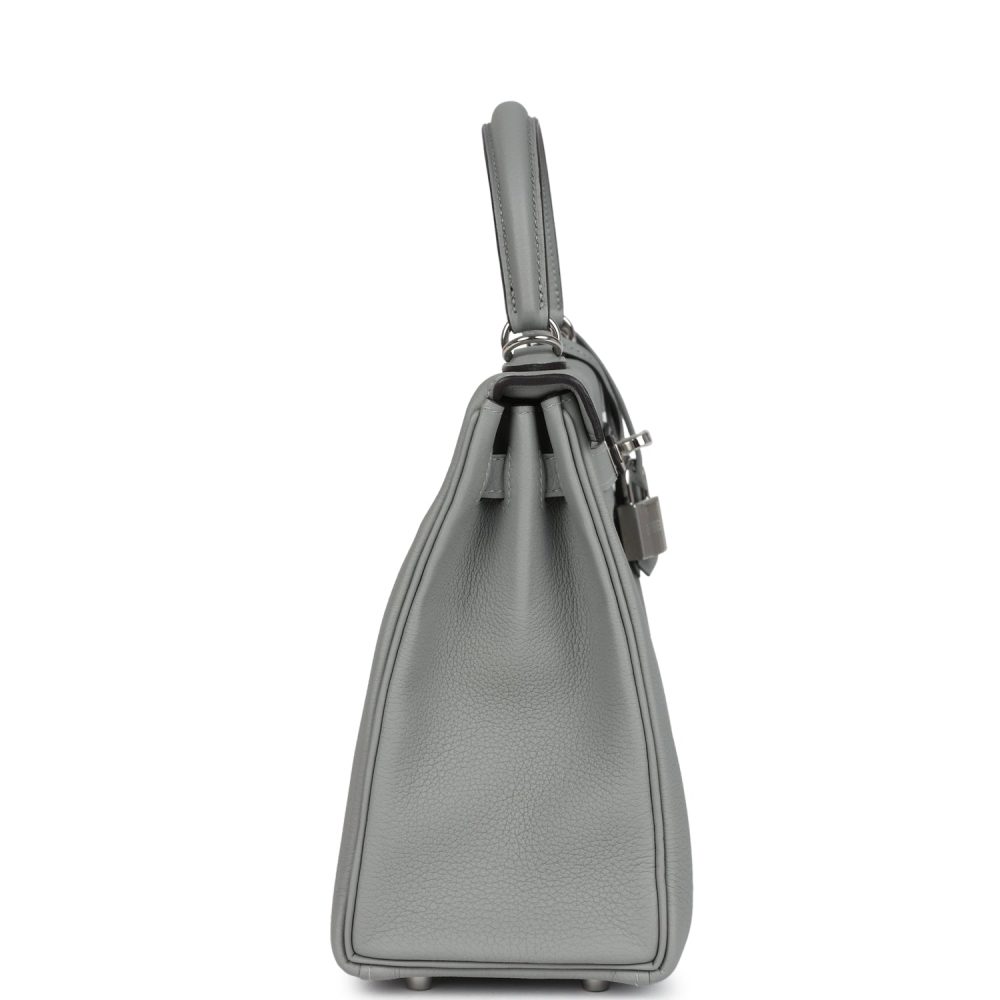 Hermes Kelly Retourne 25 Gris Mouette Togo Palladium Hardware - Image 3