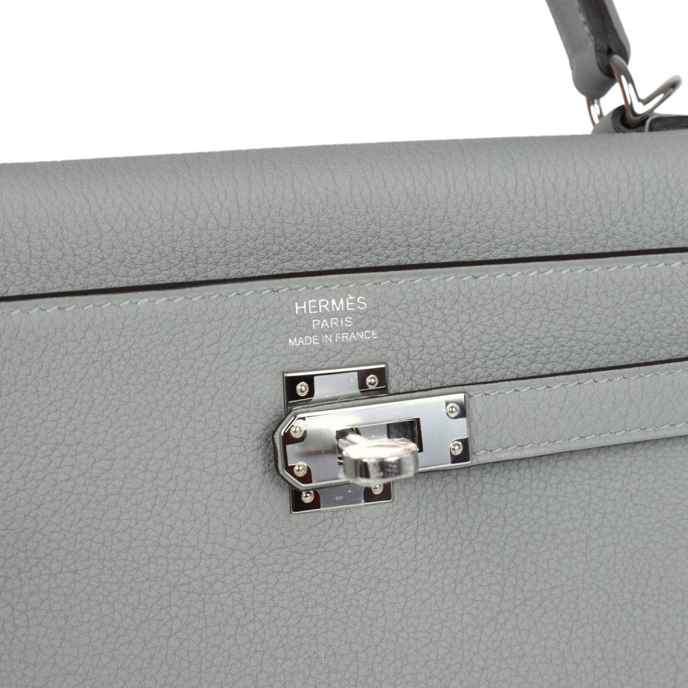 Hermes Kelly Retourne 25 Gris Mouette Togo Palladium Hardware - Image 7