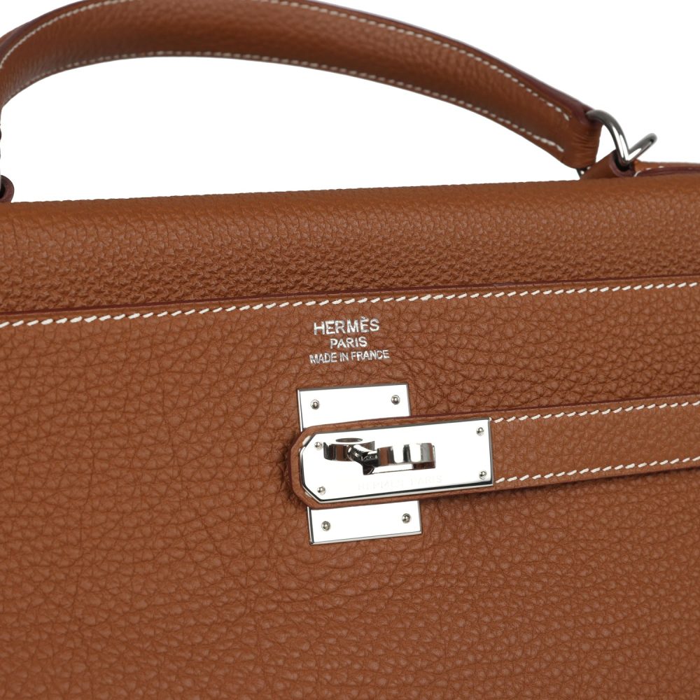 Pre-owned Hermes Kelly Retourne 35 Gold Togo Palladium Hardware - Image 7