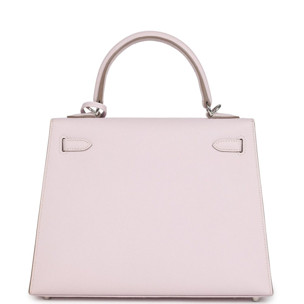 Hermes Kelly Sellier 25 Mauve Pale Epsom Palladium Hardware - Image 5