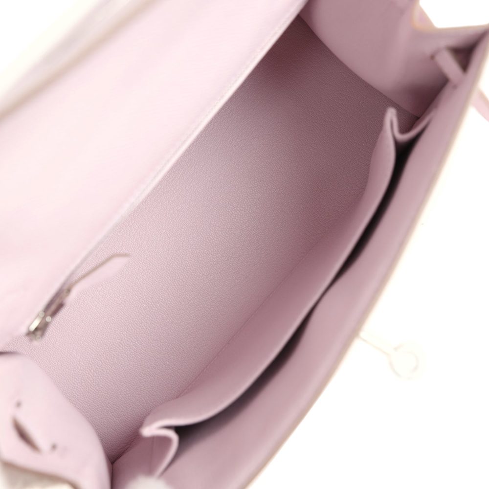 Hermes Kelly Sellier 25 Mauve Pale Epsom Palladium Hardware - Image 8