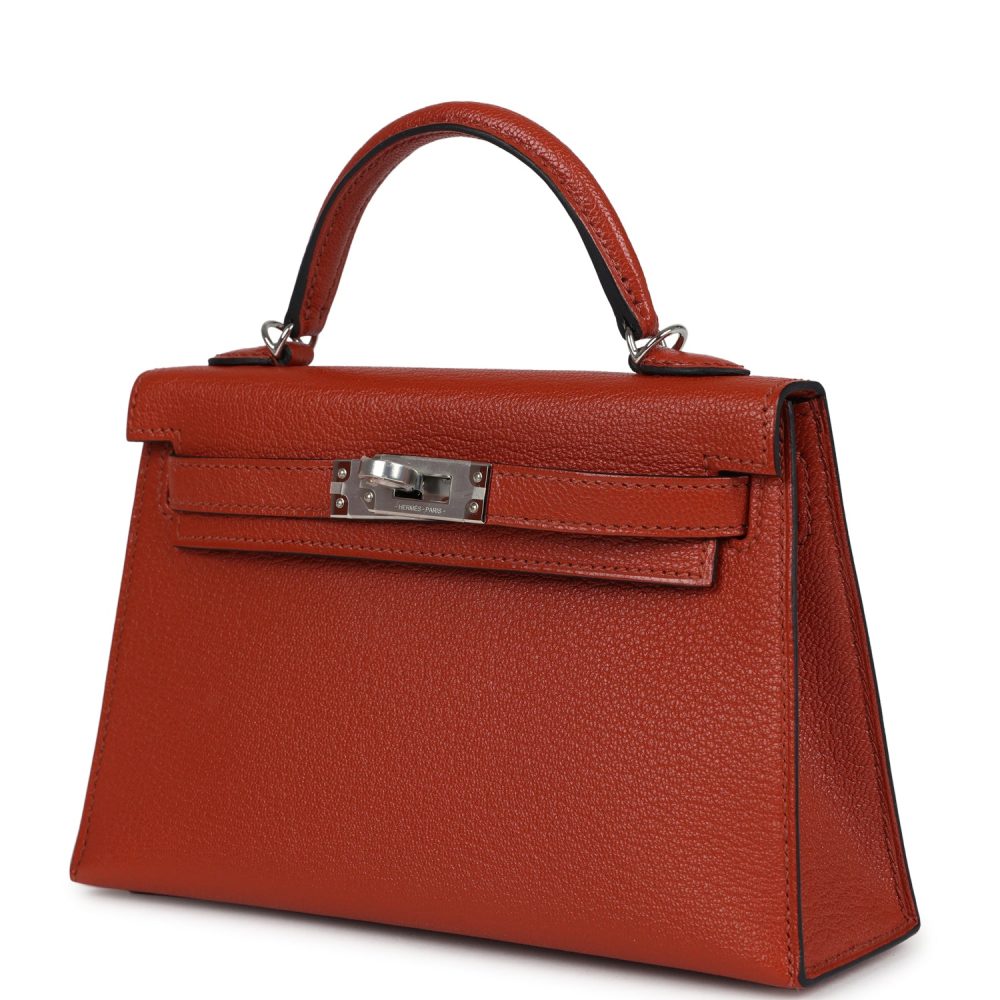 Hermes Kelly Sellier 20 Cuivre Chevre Mysore Palladium Hardware - Image 5
