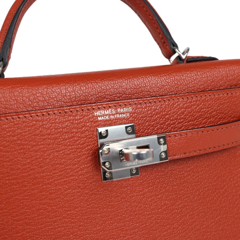 Hermes Kelly Sellier 20 Cuivre Chevre Mysore Palladium Hardware - Image 7