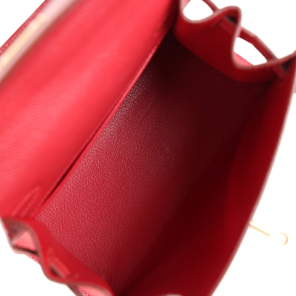 Vintage Hermes Kelly Sellier 20 Rouge Vif Courchevel Gold Hardware - Image 8