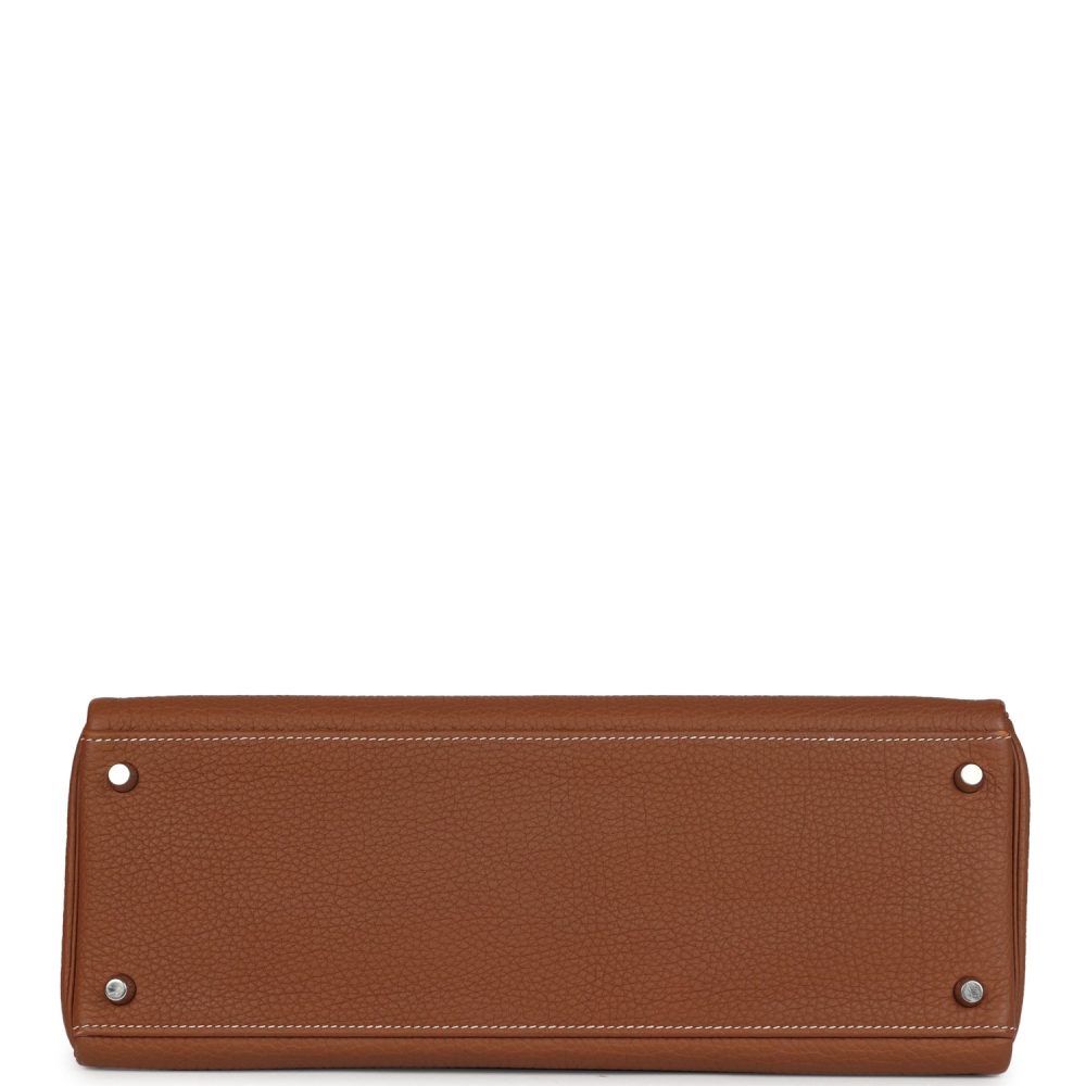 Pre-owned Hermes Kelly Retourne 35 Gold Togo Palladium Hardware - Image 6