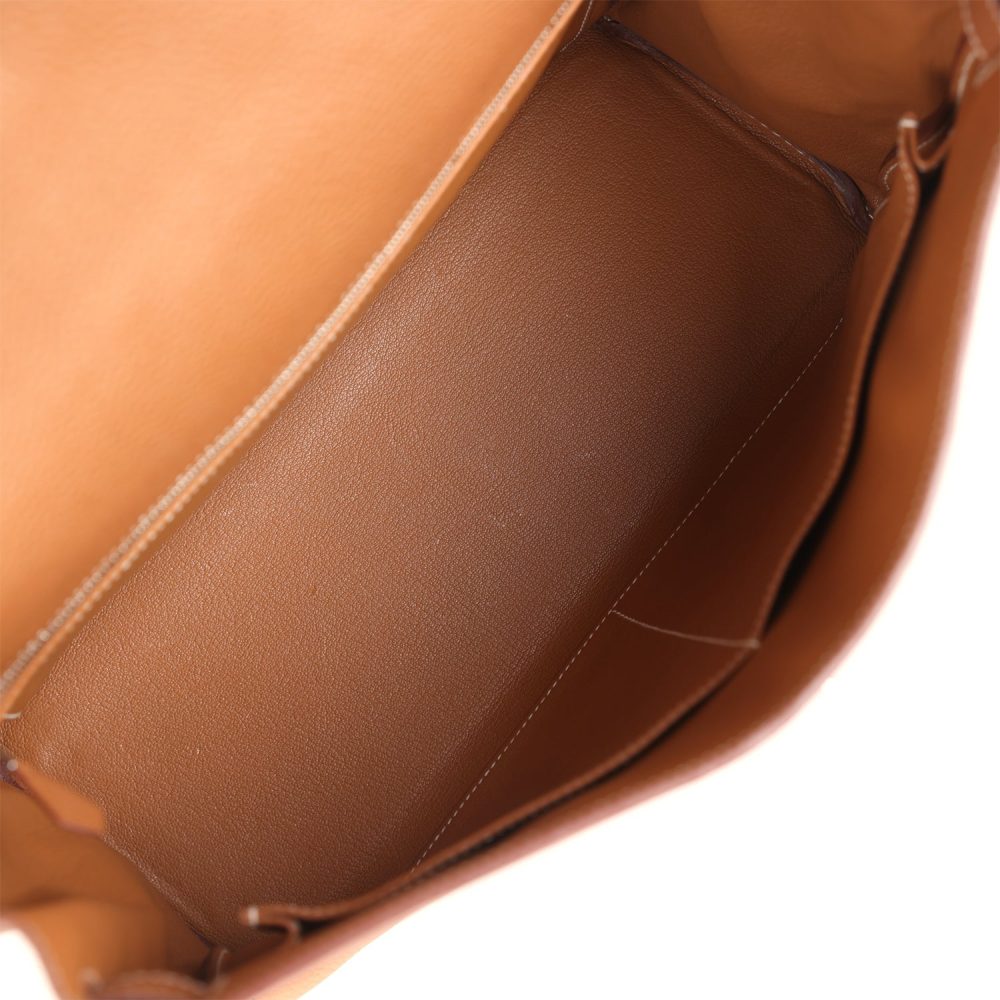 Pre-owned Hermes Kelly Retourne 35 Gold Togo Palladium Hardware - Image 8