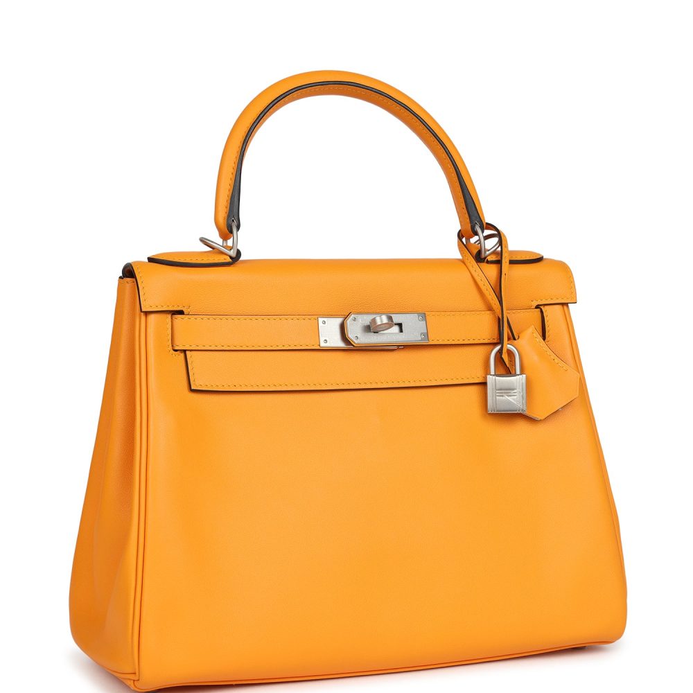 Hermes Special Order (HSS) Kelly Retourne 28 Jaune D'Or Swift Brushed Palladium Hardware - Image 2